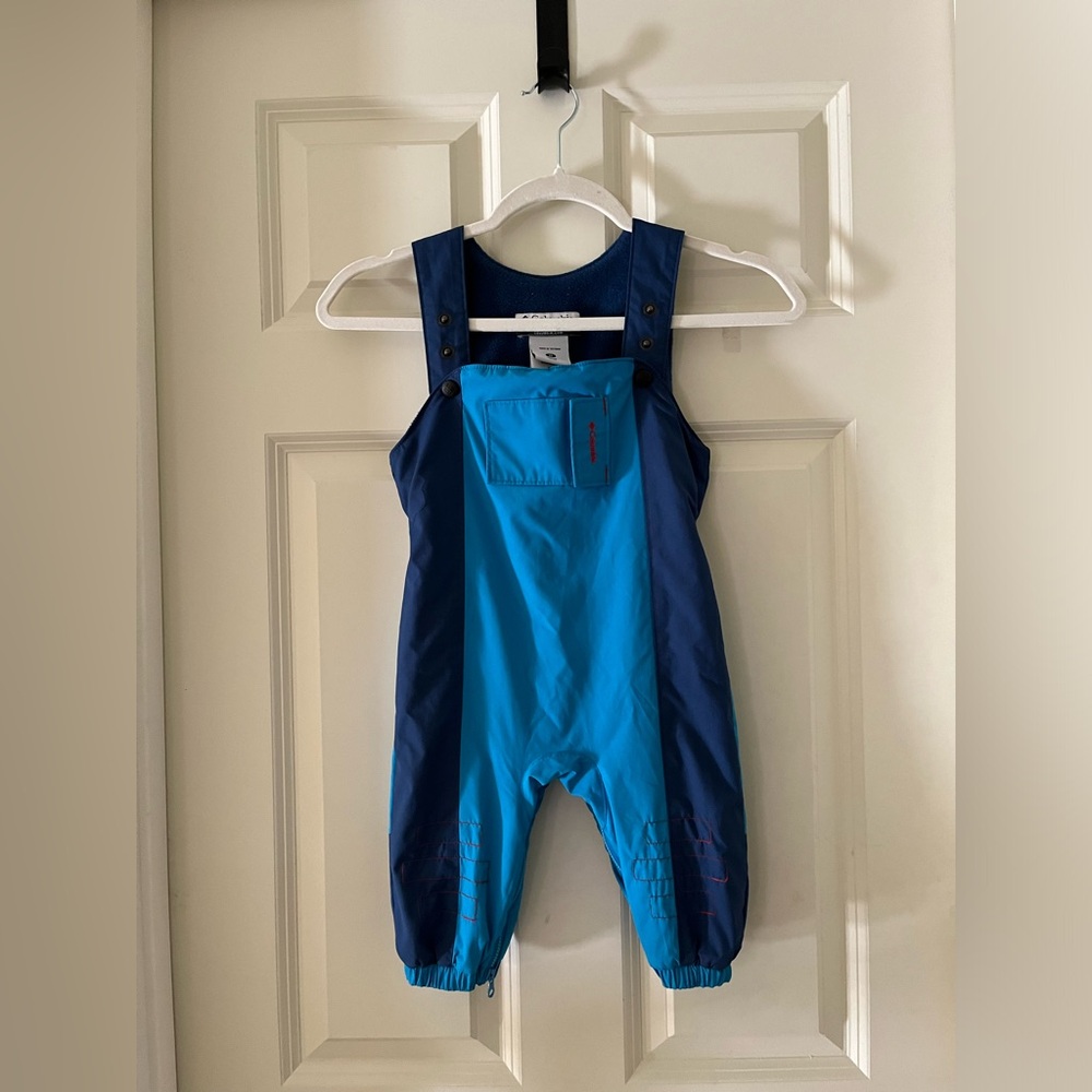 Columbia Unisex winter snow bibs/overalls/snowsuit blue adjustable straps 12m